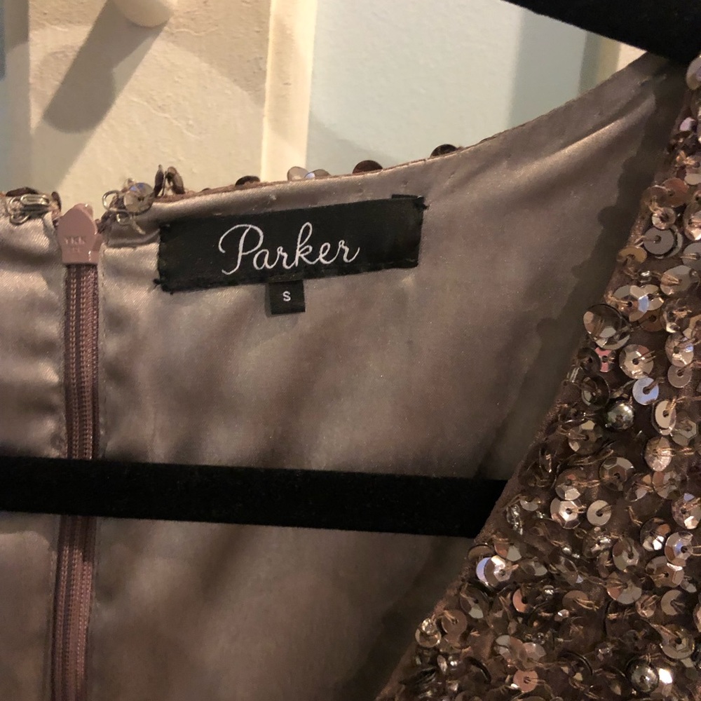 Parker Black Label Bronzed Gold Sequin Dress - image 4